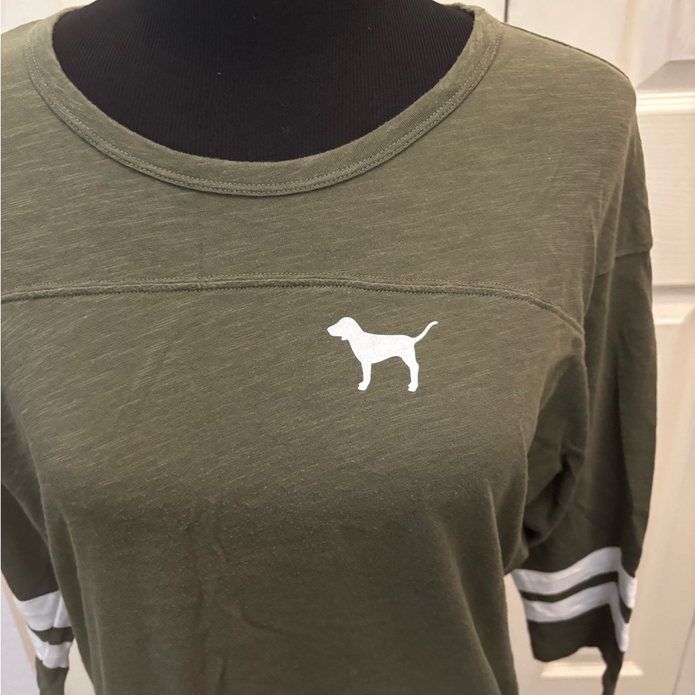 PINK Olive Green Women's Top - Picture 4 of 9